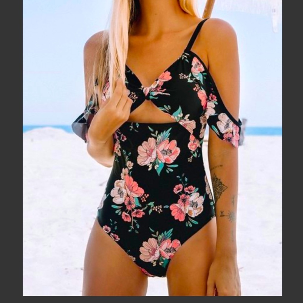 Cupshe cold shoulder one-piece swimsuit